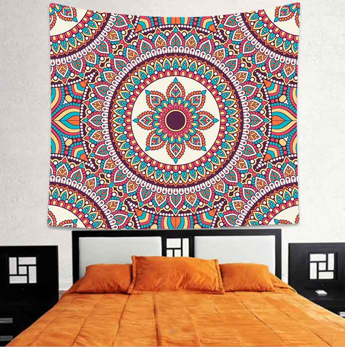 Simsant blomster tiger gobelin englevinger mandala kunst væghængende gobeliner til stue soveværelse hjem dorm indretning