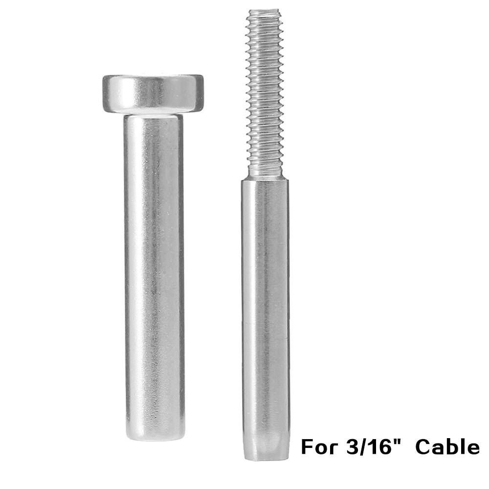5PCS Stainless Steel Invisible Receiver Stud Swage End Fitting Cable Threaded Stud Terminal For 1/8" Cable Railing: 2