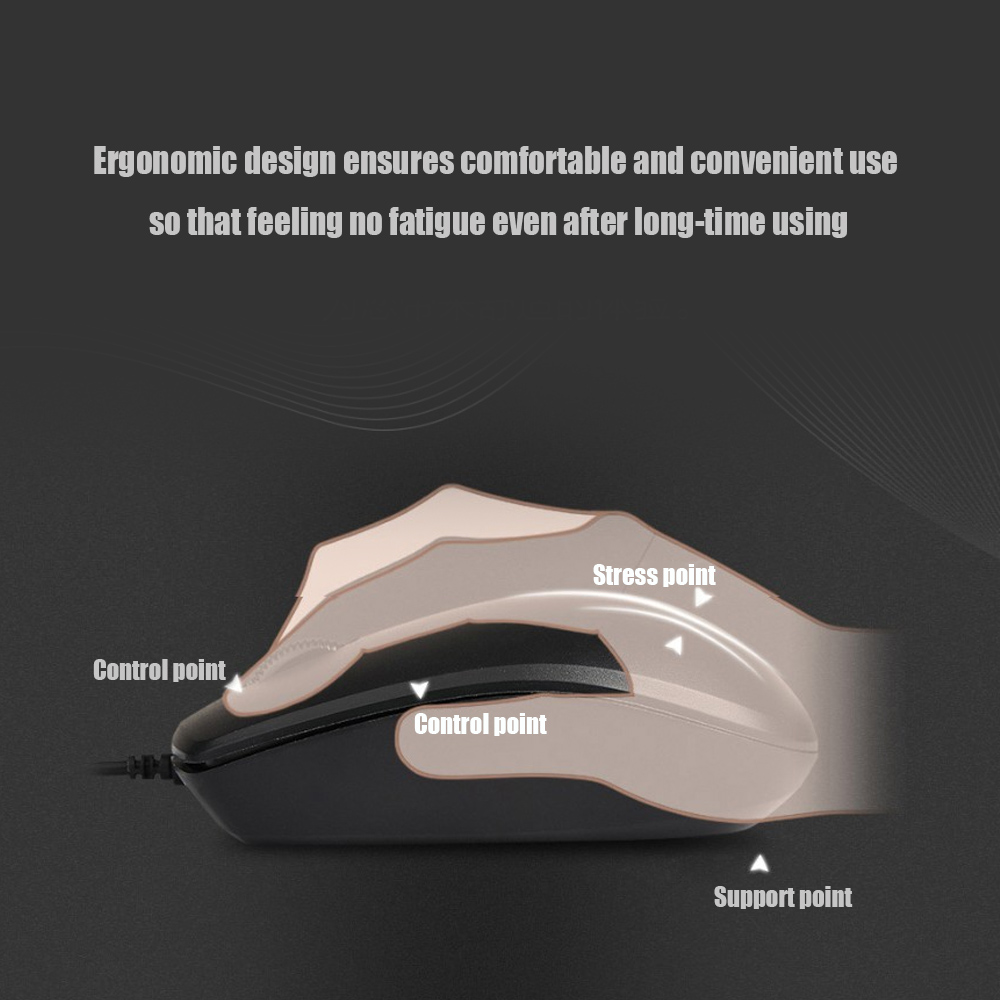 Lenovo MK618 Wired Keyboard Mouse Combo Ergonomic Desktop Full Size USB Mouse Keyboard Set with Number Pad 1000DPI Optical Mouse