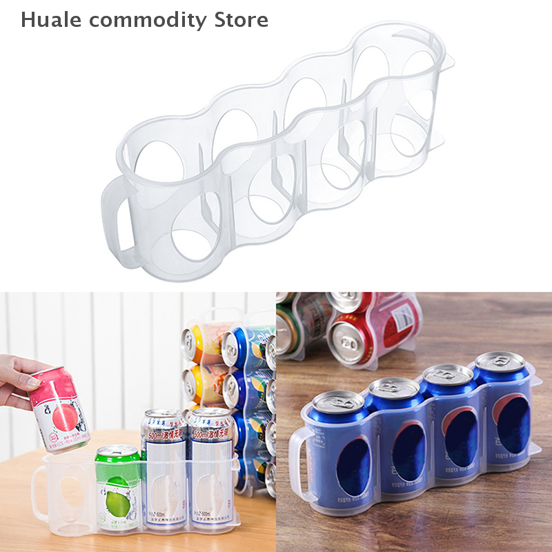 4-See-Getränke-Limonade-Getränkedose, Organizer, Gestelle, Kühlschrank, Getränkeflaschenhalter, Bierkühlung, Regal, Aufbewahrungsbox für Zuhause und Küche