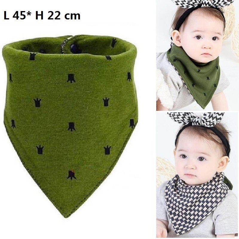 Babyjongens slabbetjes katoenen babymeisjes slabbetjes 0-3y baby bandana slabbetjes kinderen driehoekige sjaal dubbelzijdig iedereen kan dragen: Kroongroene slabbetje