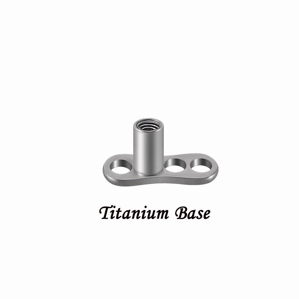 1 Pc Chirurgisch Staal Dermal Anchor Top Maan Dragonfly Micro Dermal Anchor Piercings Lippen Skin Diver Piercing Lichaam Sieraden 14G: Titanium Base