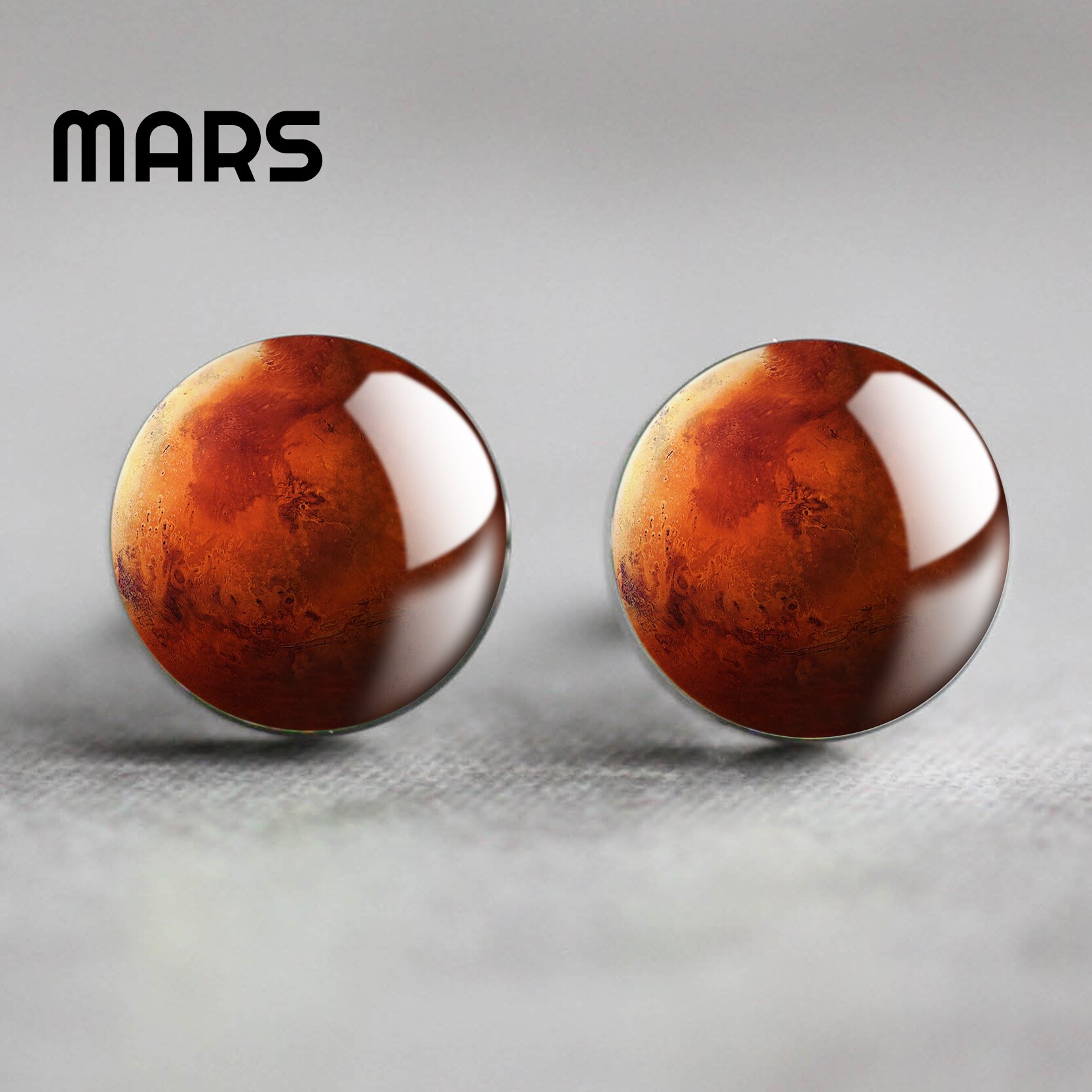 Moon Solar System Planet for Men Wedding Cufflinks Galaxy Nebula Earth Sun Jupiter Jewelry Suit Shirt Cuff Links: MARS