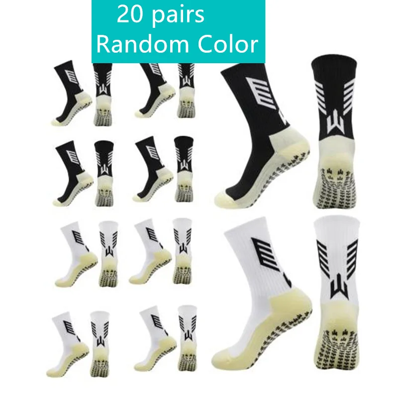 1/20 paires anti-dérapant chaussettes de Football hommes femmes anti-dérapant Football basket-ball Tennis Sport chaussettes poignée cyclisme équitation chaussettes 38-46 2025: Orange