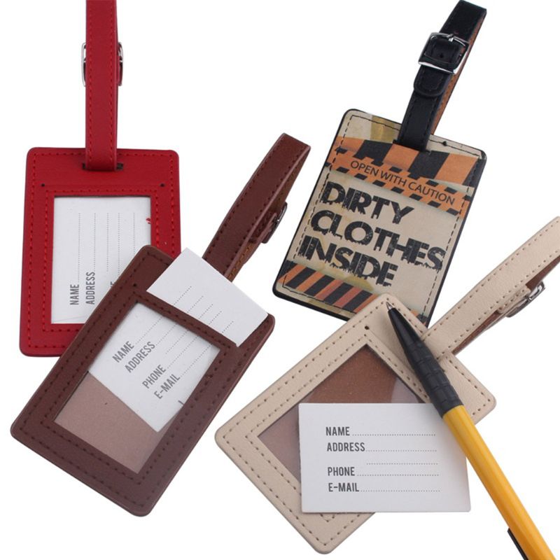 Reizen Pu Bagagelabel Naam Telefoon Adres Label Identifier Koffer Tags Met Riem