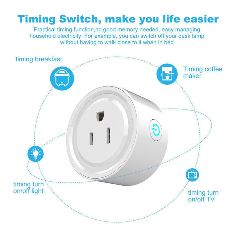 Wifi Smart Plug Enabled Mini Socket Afstandsbediening Draadloze Automatische Timer Sockets Voor Compatibel Met Alexa Google Thuis