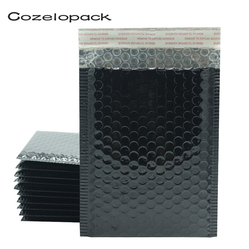 10PCS Schwarz Metallic Gepolsterte Mailer Porto Mailer Kleidung Schuhe Beutel Folie Blase Umschläge