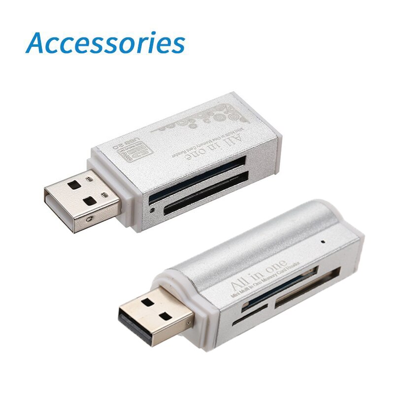 Memory Card Accessories Multi All in One Card Reader USB 2.0 Sliver Mini Adapter Portable Card Reader For SD/ Micro SD / TF Card