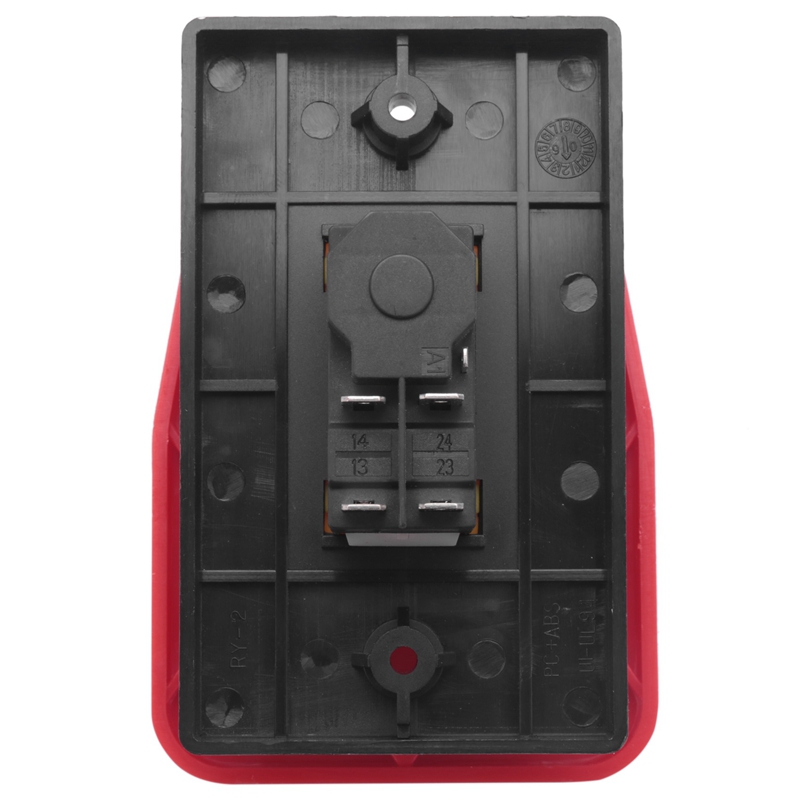 2X Off-On Red Cover Emergency Stop Push Button Switch 16A Power-Off/Undervoltage Protection Electromagnetic Start Switch