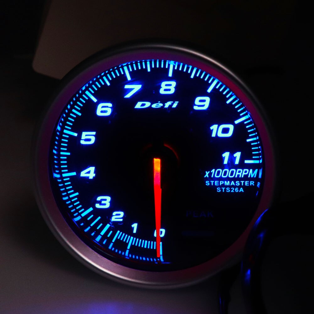 3,75 Zoll 80mm Tachometer Gauge Stepper Motor 0 ~ 11000 RPM Gauge mit Shift Licht fit für Auto Auto benzin Motor: Blue Led RPM Gauge