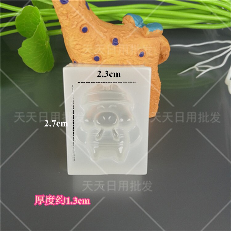 Aniaml bjørn kanin gris silikone form kage dekoration slik forme polymer ler håndværk epoxy harpiks vedhæng smykker fremstilling: 3597