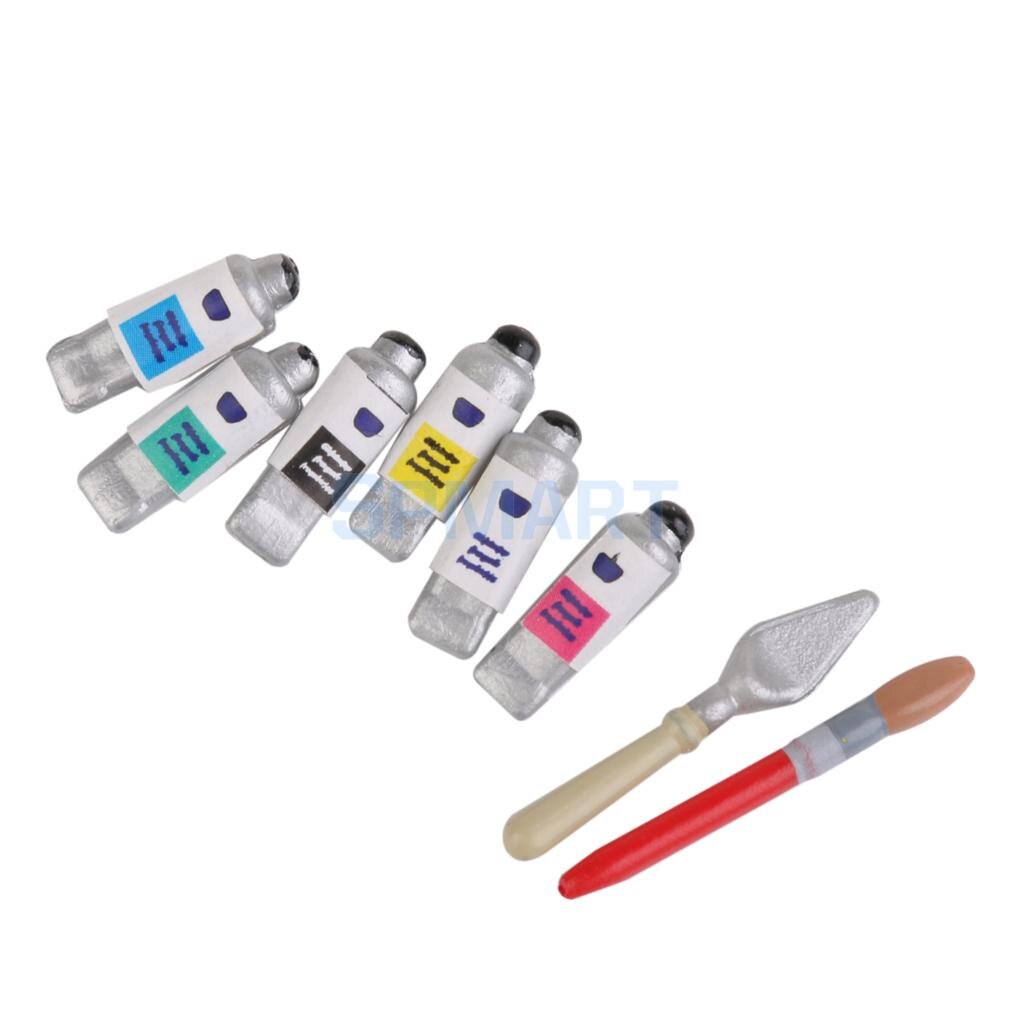 SPMART Dollhouse Miniature Mini Pigment Set for 1/12 scale