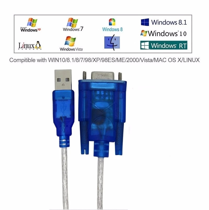 Nowy port USB na RS232 COM Port szeregowy 9-pinowy kabel DB9 Adapter szeregowy Konwerter z adapterem żeńskim Obsługuje Windows 8 Bez CD