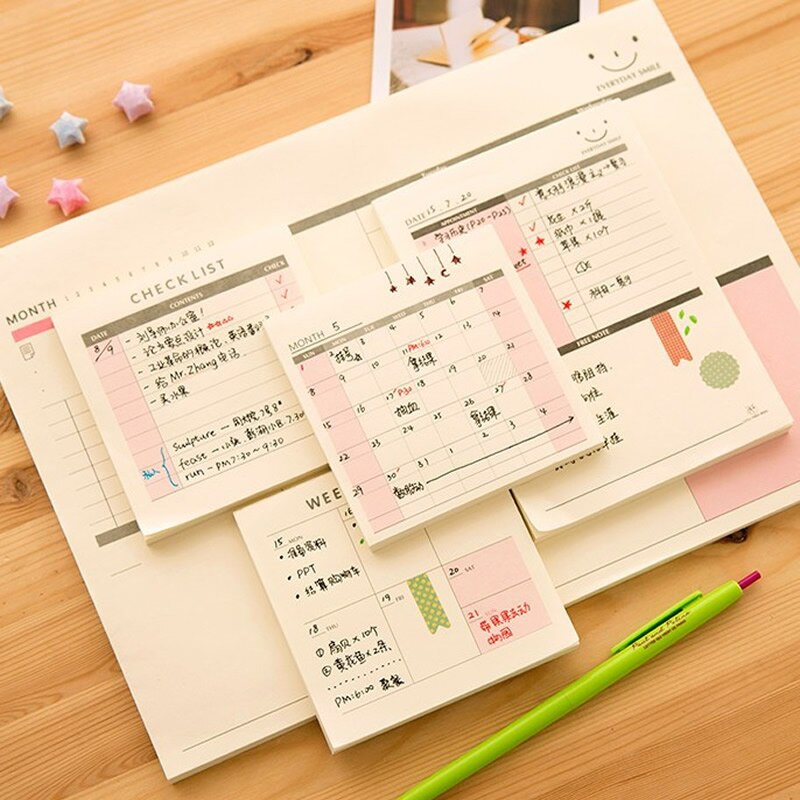 Cute Kawaii Weekly Monthly Work Planner Book Diary Agenda Dokibook For Kids School Supplies