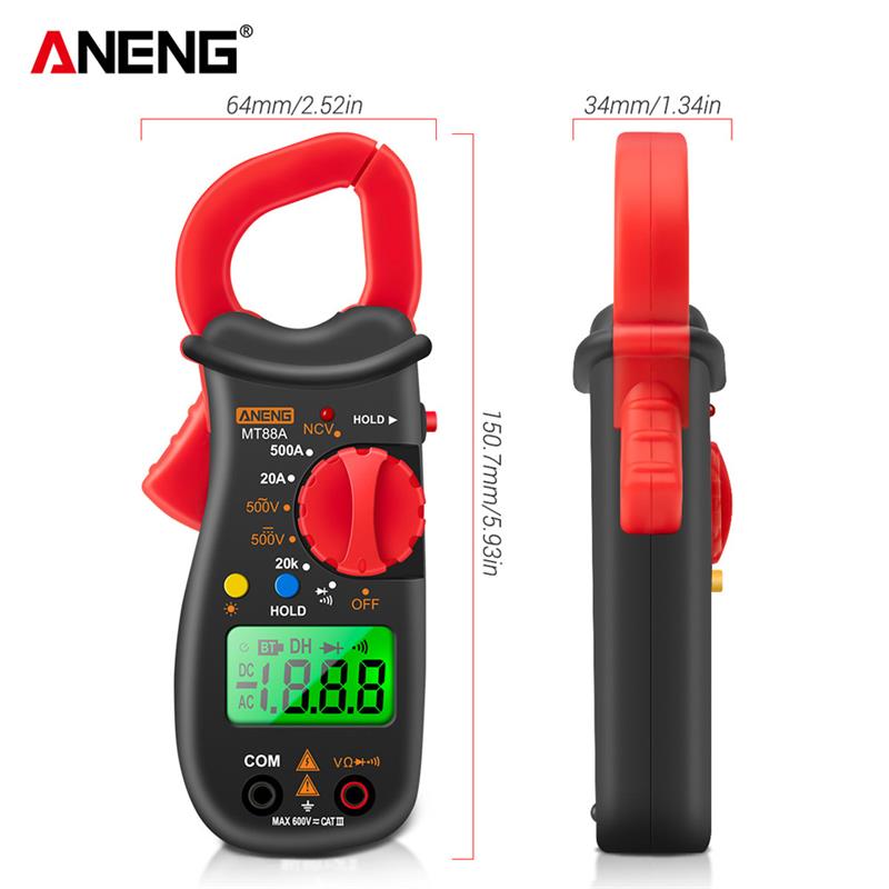 MT88A Smart Digital Clamp Meter Mini High-precision Multimeter 500A AC/DC Clamp Meter Digital Display Hintergrundbeleuchtung Clamp meter