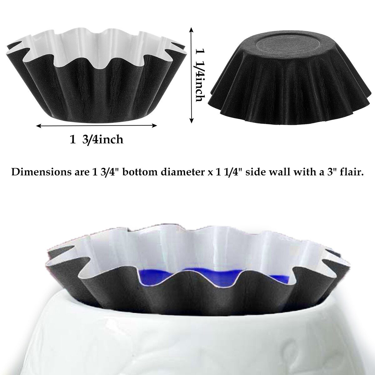Wax Melt Warmer Liners Reusable Wax Liner Candle Popper Liner Leakproof Wax Tray for Scented Wax Electric Wax Warmers CIQ: blcak 50pcs
