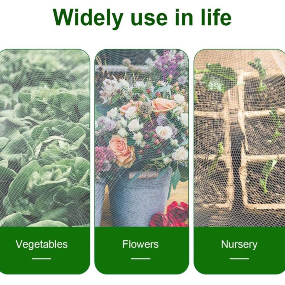 Green Insect Protection Net Bug Insect Bird Net Barrier Vegetables Fruits Flowers Plant Protection Greenhouse Garden Netting