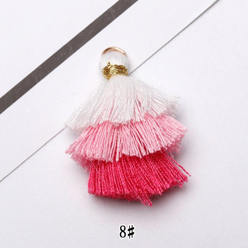6pcs/lot 35mm three layers Overlapping tassels silk fringe sewing tassel decorative key tassels for curtain home decoration: 08