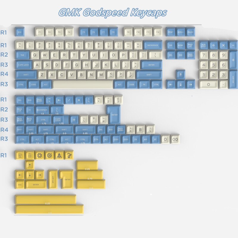 172 Keys MG Wahtsy/GMK Godspeed /Shimmer ABS Keycap SA Profile For DIY Mechanical Keyboards 6.25U 7U Spacebar Iso Enter Key