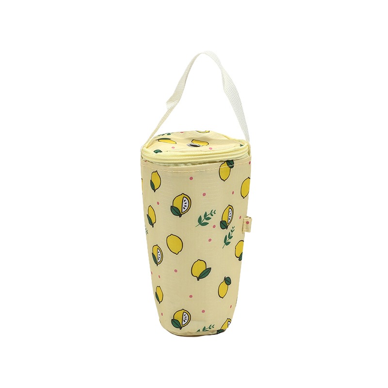 Bolsa de mano portátil para té de la leche, bolsa de preservación del calor, cubierta de taza aislada, bolsa para paraguas, bolso, accesorios para bebidas y acampada: Oro