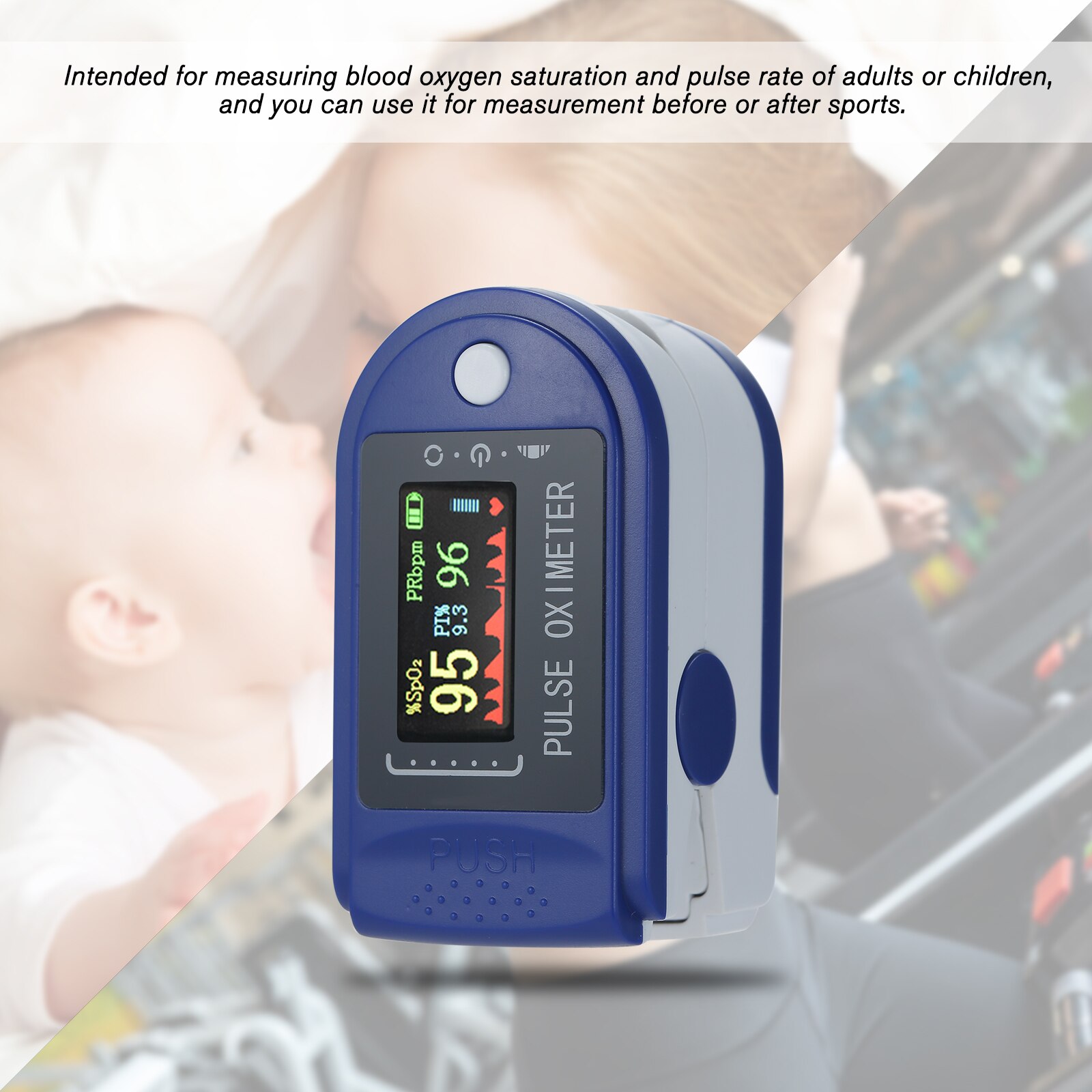 Mini Vingertop Pulsoxymeter Familie Oxymeter Pulse Rate Bloedzuurstofverzadiging Monitor Clear Oled-scherm Gezondheidszorg Thuisgebruik