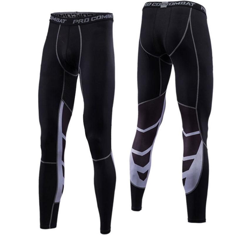 Patchwork menn atletisk bukse kompresjon løpstrening baselag hud sport tights elastisk treningsstudio fitness treningsbukse for menn: Grå / Xl