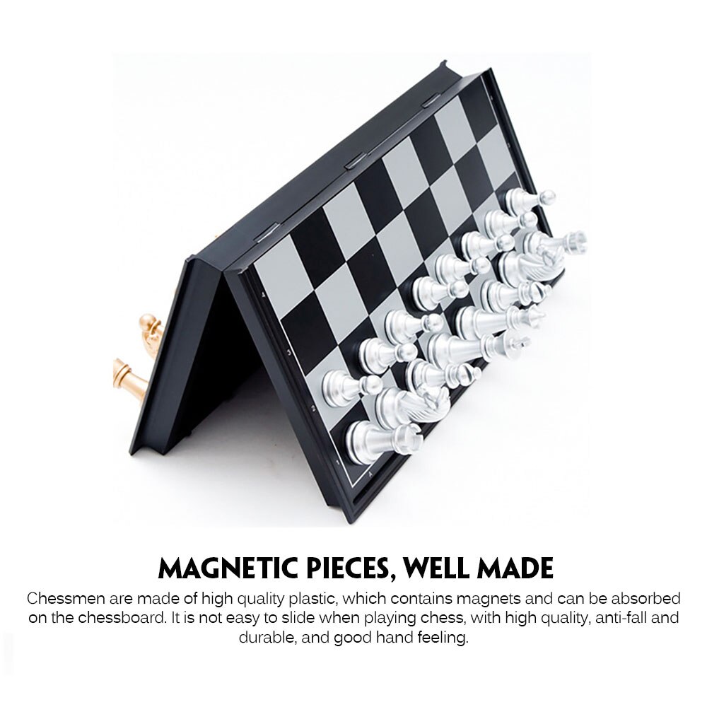 Magnetic Chess Set Folding Plastic Chessboard Lightweight Board Educational Toys Magnetic Chessboard Golden And Silver Chess Toy