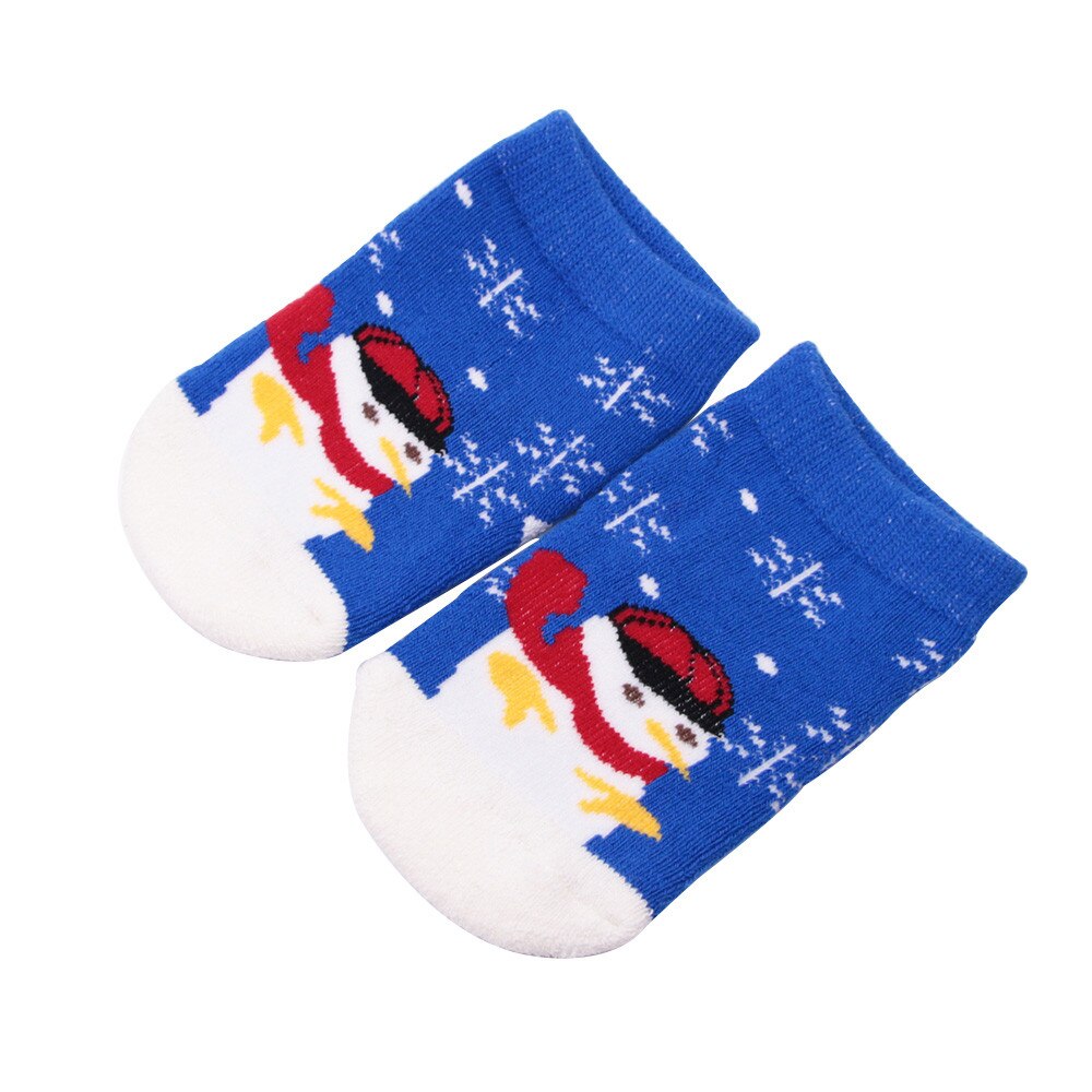 Kerst XMAS Baby Baby Sokken Pasgeboren Katoen Jongens Meisjes Anti-slip Sokken: Blauw