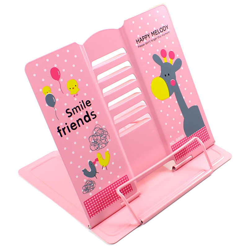 Metal Simple Reading Frame Multifunctional Cartoon Reading Frame Portable Anti Myopia Reader Good Helper For Office And Study: Giraffe pink