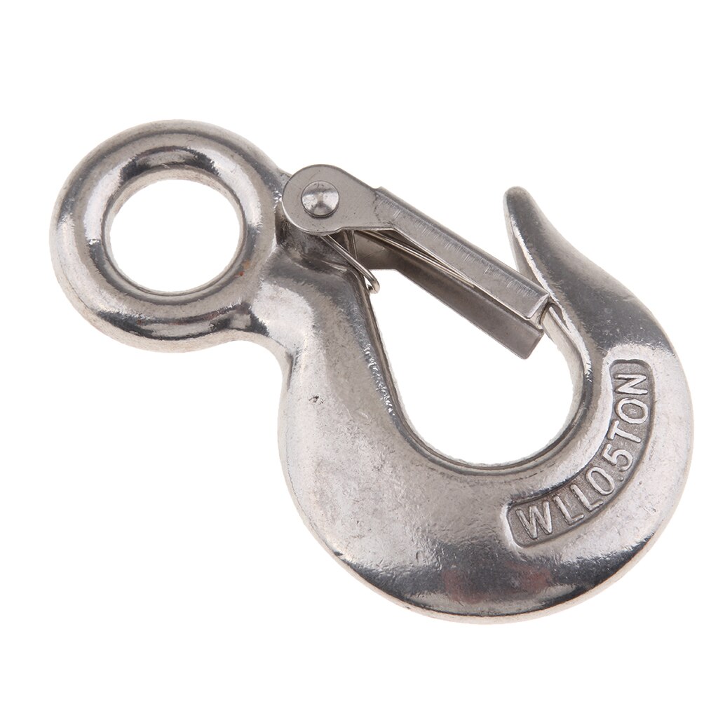 Marine Stainless Steel Clevis Hook Spring Loaded Safety Latch Universal for Winch Cable ,Tow Crane Lift