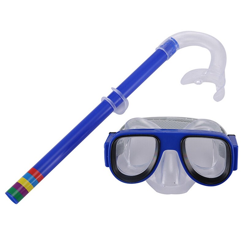 Barn svømmebriller snorkelsett junior snorkelutstyr barn silikon dykking snorkelbriller sett snorkelutstyr: Blå