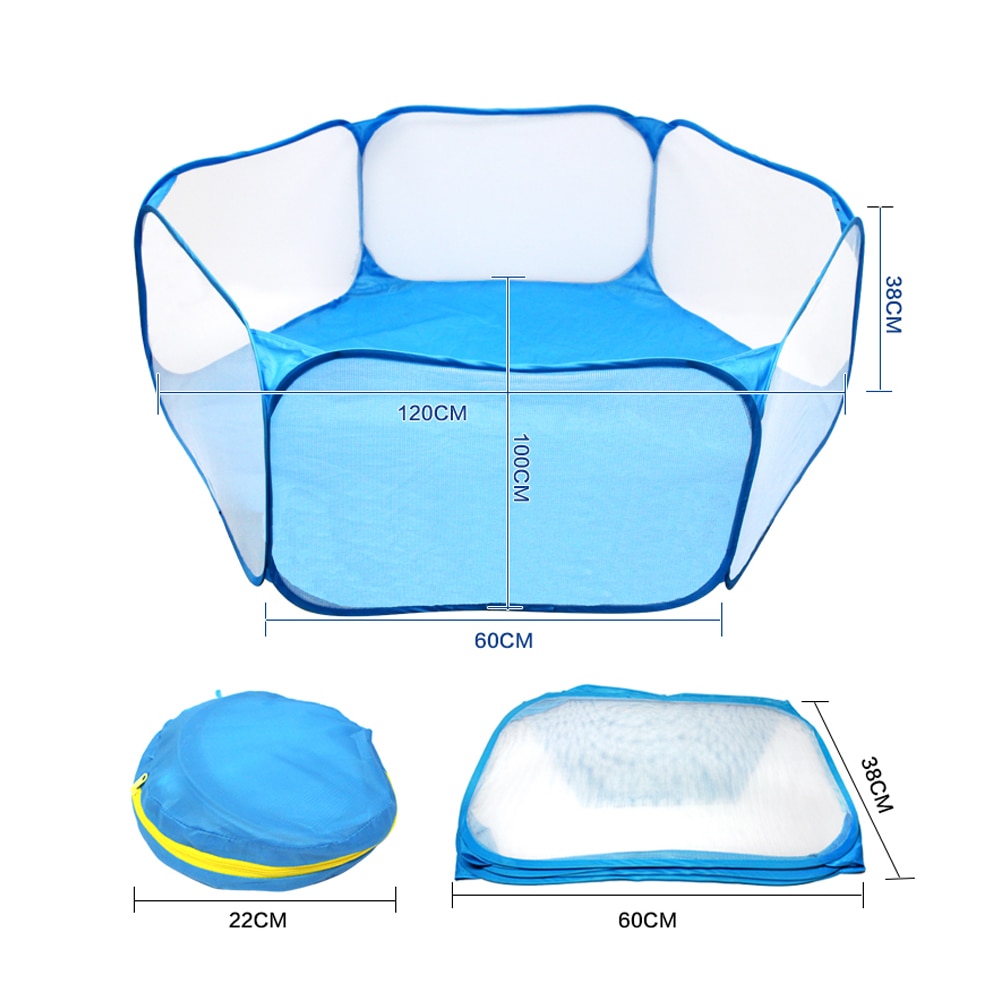 Portable Small Pet Cage Transparent Hedgehog Cage Tent Pet Playpen Folding Yard Fence For Dog Hamster Rabbit Guinea Pig