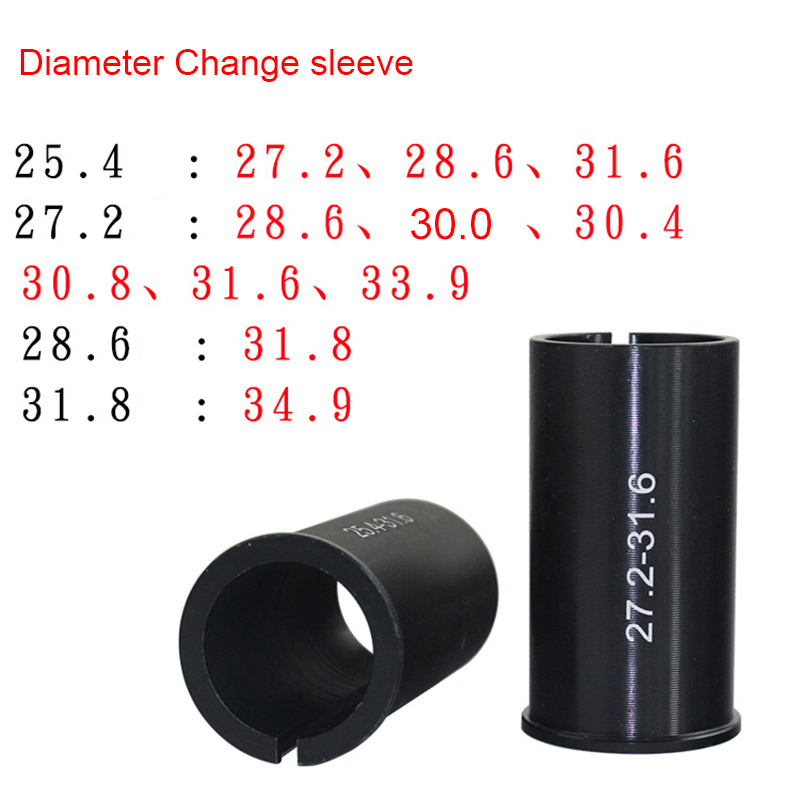 1 st aluminiumlegering cykel sadelstolpe reducerande hylsa adapter justera diameter 25.4/27.2/28.6/31.8 cykel sadelstolpe variabel hylsa