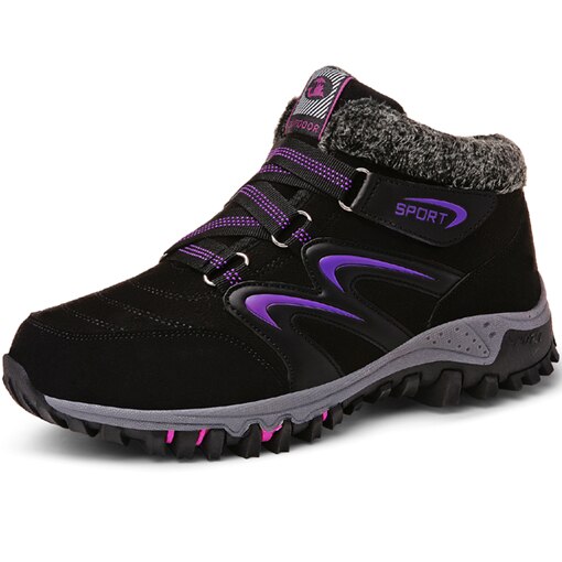 Gammal mamma vinter varm dam vulkanisera skor sneakers skor utomhus kvinnlig promenadskor zapatos mujer: Svarta damstövlar / 5.5