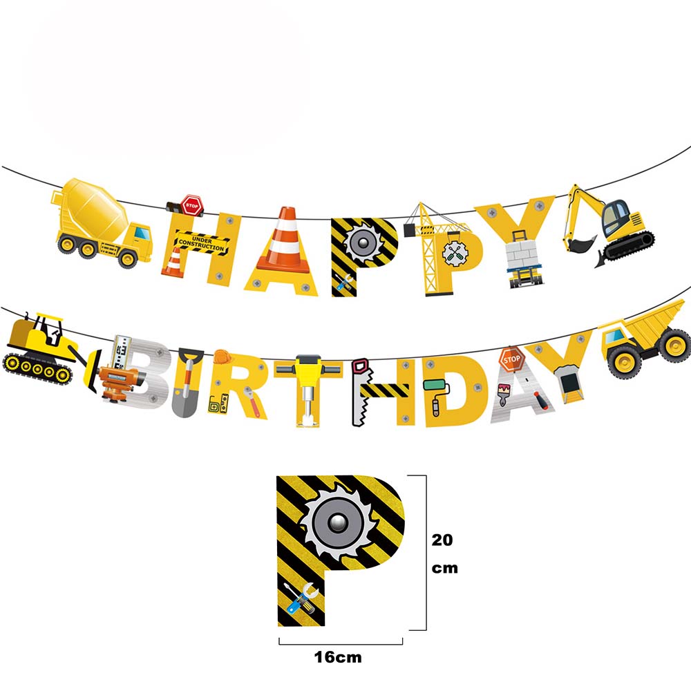 Construction Party Disposable Tableware Paper Plates Napkins Construction Truck Birthday Decorations Excavator Party Supplies