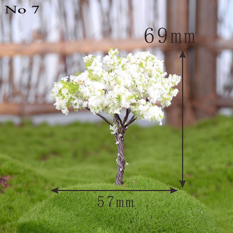 10 PCS Mini Tree Artificial Plants Branch Flowers Wedding Home Garden Decoration DIY micro-landscape succulent plants Decor: No 7