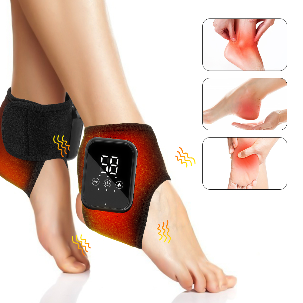 Oplaadbare Comprimeren Trillingen Voetmassageapparaat Enkelgewricht Bescherming Verwarmingsriem Enkelmassageapparaat Enkel Verwarmde Brace Wrap