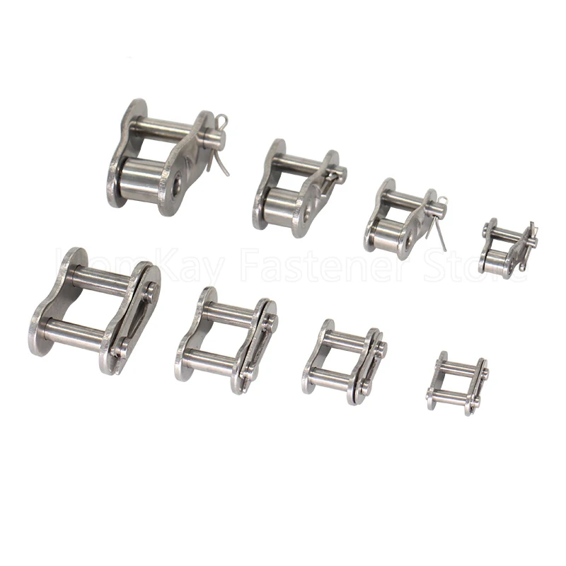 Single Row Full/Half Buckle Roller Chain Connector 304 Stainless Steel Industrial Chain Join Buckle 04C/05B/06B/08B/10A/12A/16A