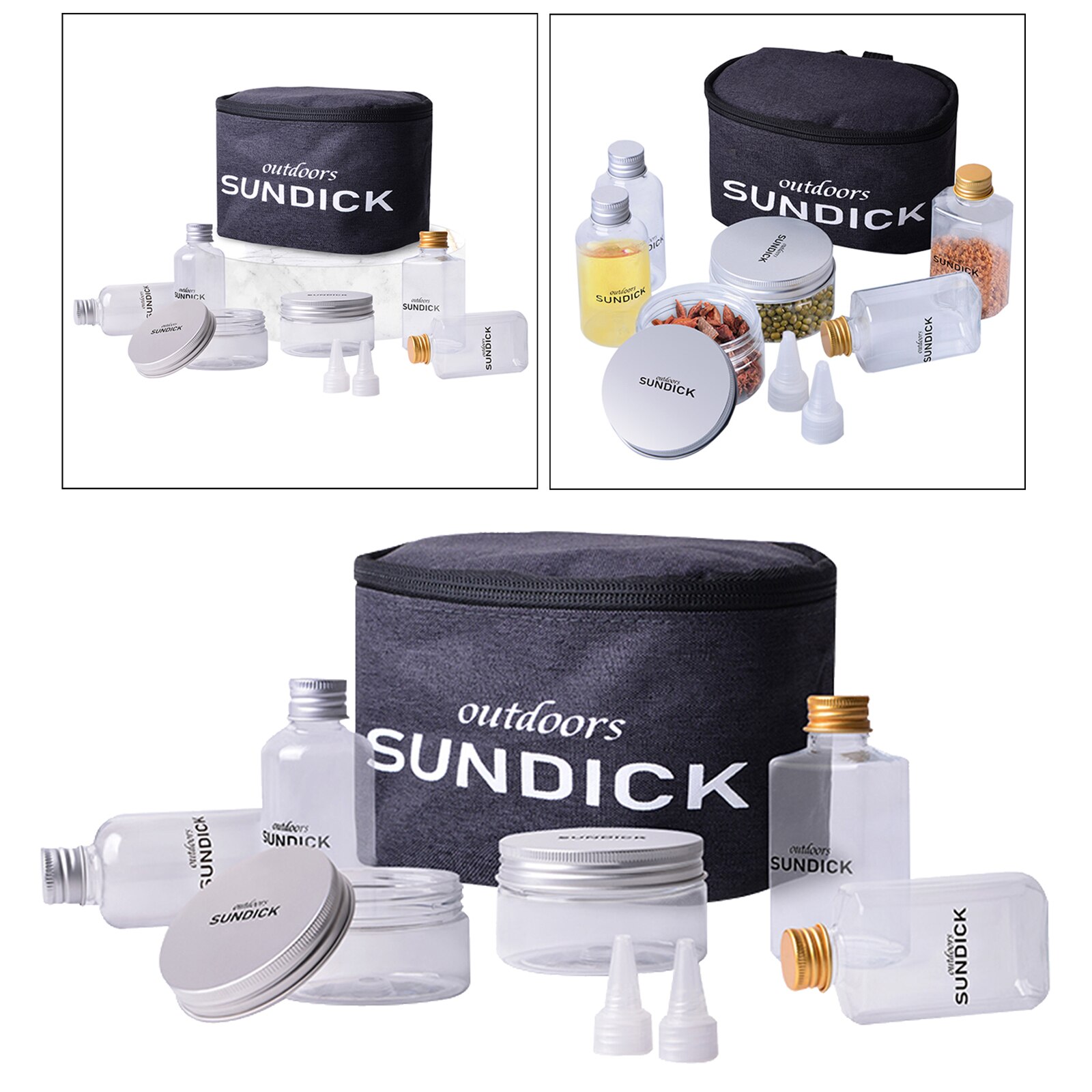 6 Stks/set Draagbare Spice Kruiden Flessen Zout En Peper Potten Droge Kruid Kruiderij Container Voor Outdoor Camping Wandelen Bbq