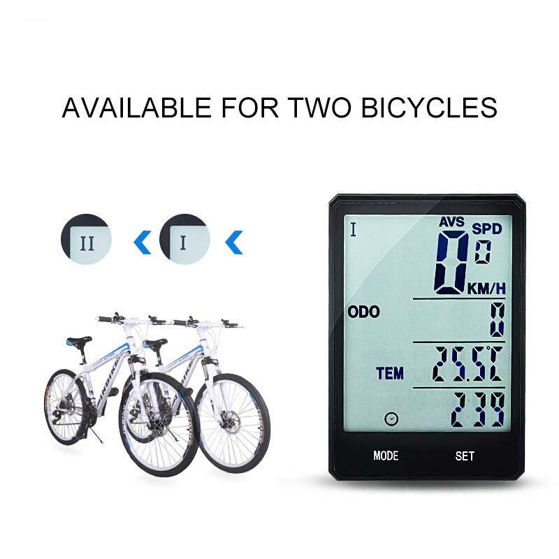 WEST BIKING 2.8 Inch LED Wireless Odometer Bicycle Computer With Backlight Rainproof Speedometer Bike Stopwatch Cadence Sensor