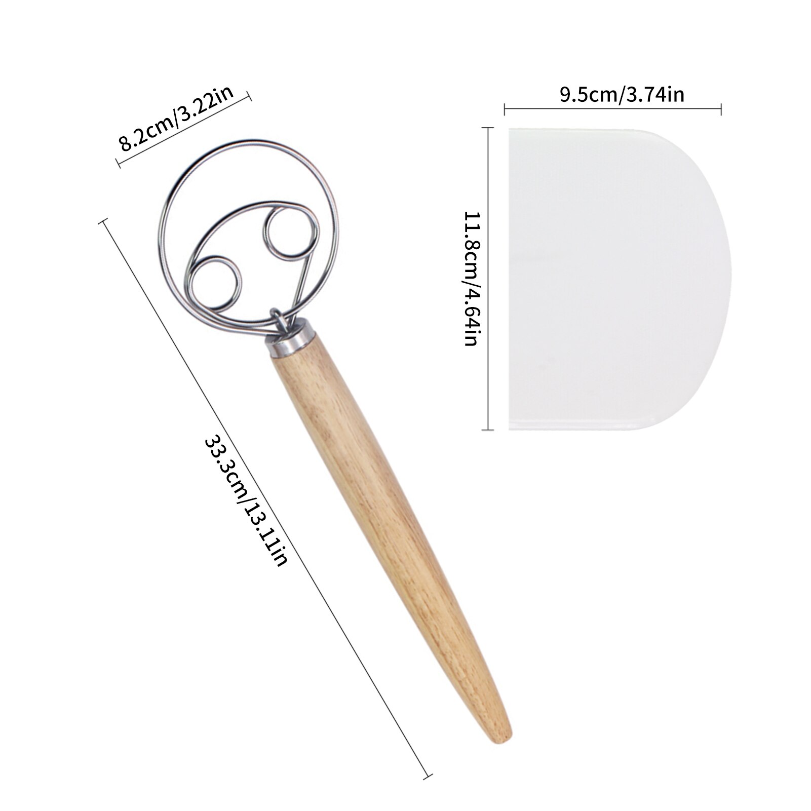 Bread Flour Whisk Blenders Mixer Tool Twist For Dough Cutter Pulverizer Stirring Rod Knead Plastic Scraper Set: D