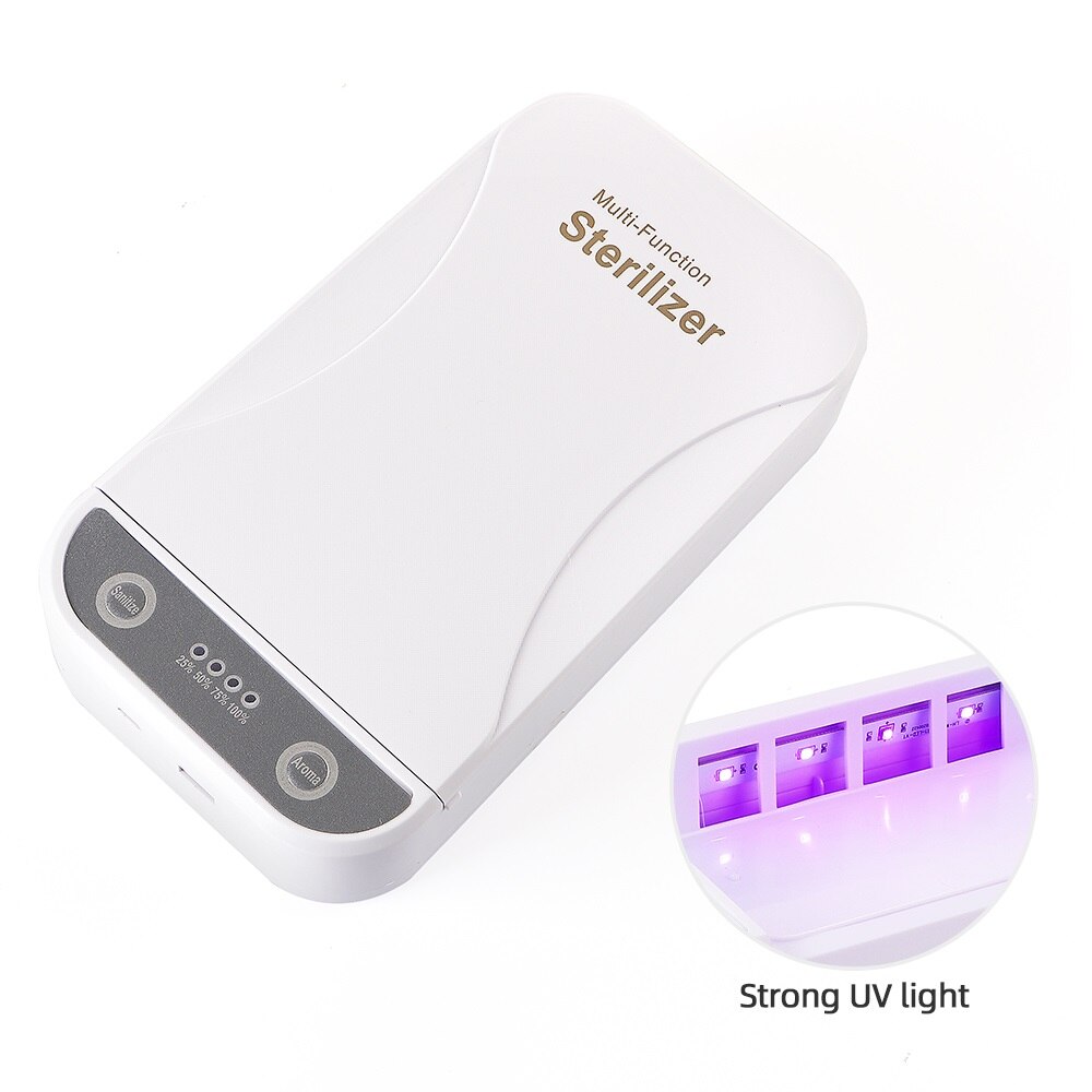 99% Kill Germs Uv Sterilisator Box Voor Masker Telefoon Sleutels Sieraden Desinfectie Box Voor Nail Manicure Pincet Masker Desinfecteren Hergebruik: Strong Light