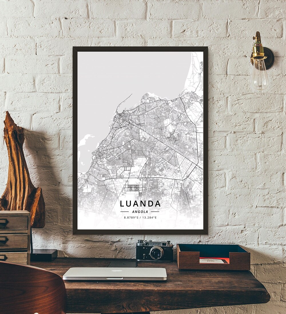 Luanda Angola Kaart Poster