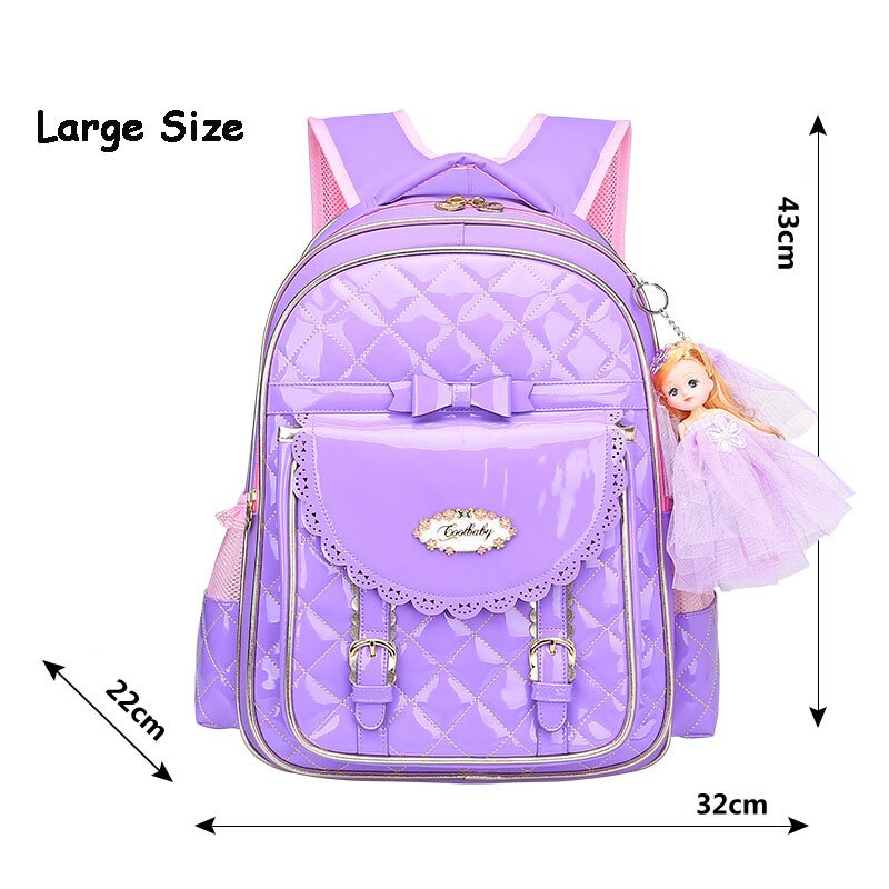 Neue Mädchen Schule Rucksäcke freundlicher Schulranzen Für Mädchen Rucksack Prinzessin Rosa freundlicher Schulranzen Schule Taschen Tornister Mochilas: groß Violett