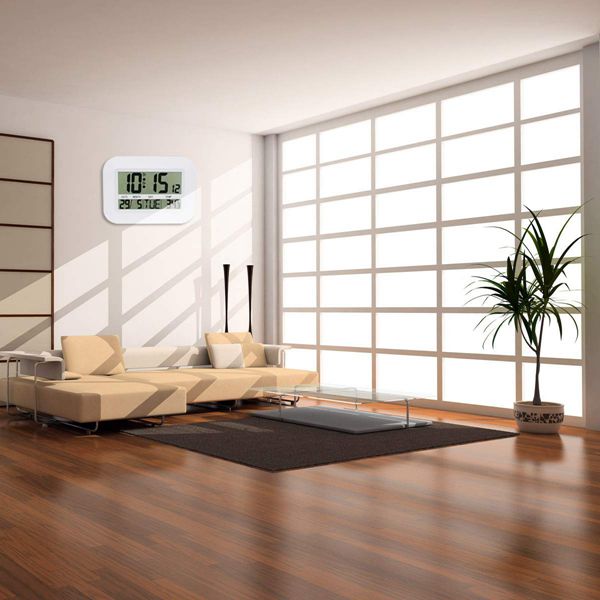 Reloj de pared Digital con batería, alarma LCD grande Simple, calendario de temperatura, fecha, día, para el hogar y la Oficina