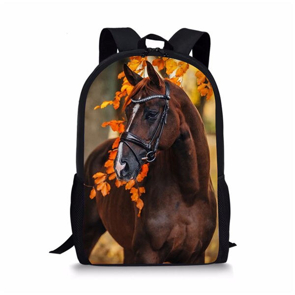 Kids Backpack Flower Horse Prints Pattern Children&#39;s School Bags Cute Toddler Book Bags Women&#39;s Travel Backpack: CDWX3682C