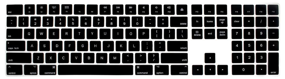 Magic Keyboard with Numeric Keypad MQ052LL/A A1843 Soft Silicone Skin Keyboard Cover For Apple Magic Keyboard: Black