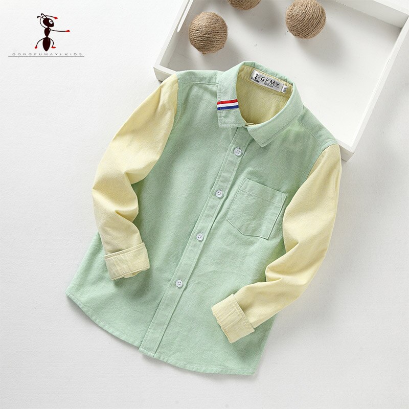 Chemise manches longues en coton pour garçons | Modèle , bleu, vert, rose, offre spéciale, vêtements pour enfants, 201702: Green / 3T