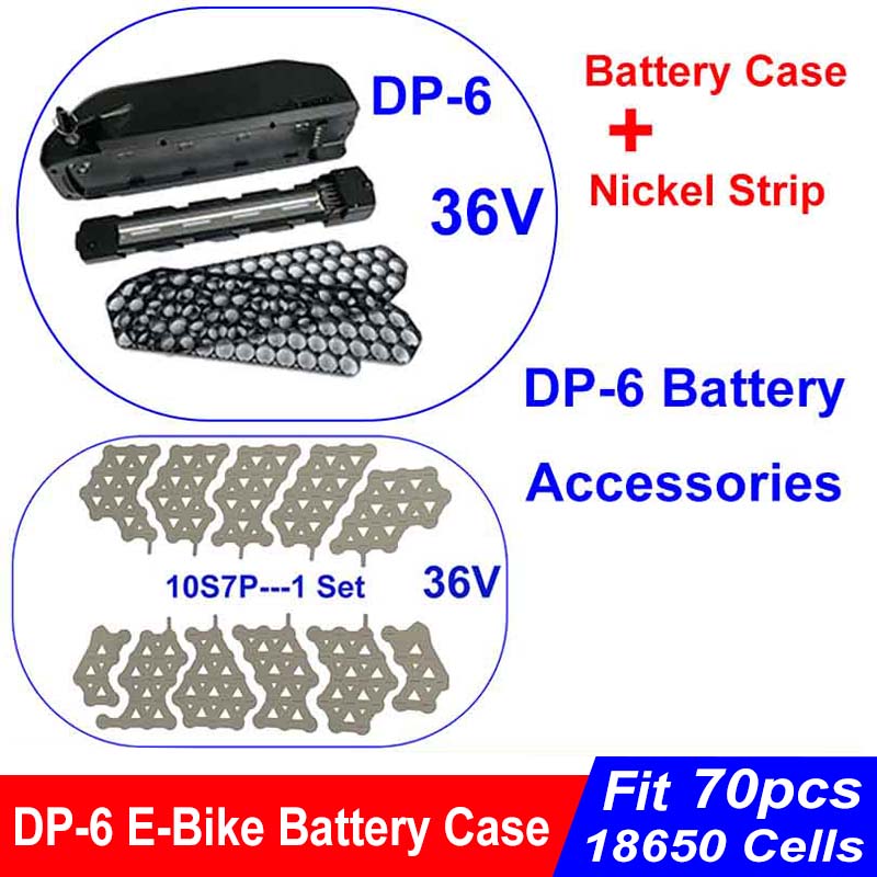 DP-6 E-rower bateria Obudowa 36V 48V 52V pusty skrzynka dopasowanie 70szt. 18650 komórki 10S7P 13S5P 14S5P nikiel rozebrać się 35A BMS dla DIY DP6 eBike: Ciemny khaki