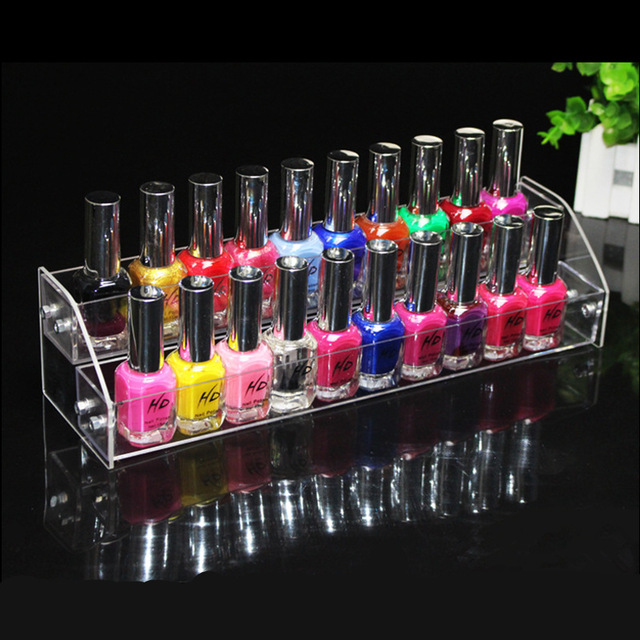 Organisateur acrylique transparent, 2 3 4 5 6 7 couches, maquillage cosmétique rouge à lèvres bijoux présentoir porte-vernis à ongles, boîte de maquillage: 2 Tiers